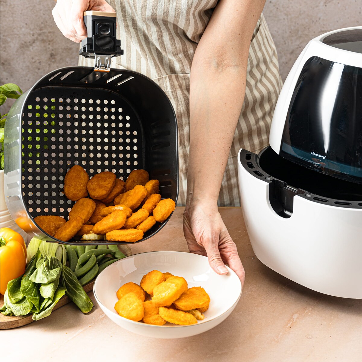 Frytownica beztłuszczowa biała 7.7L 1800W frytkownica KLAUSBERG Air Fryer
