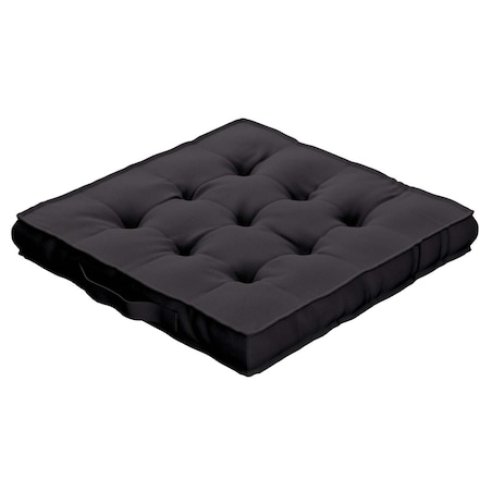 Poduszka na krzesło Kuba, Black (czarny), 40 x 40 x 6 cm, Cotton Panama