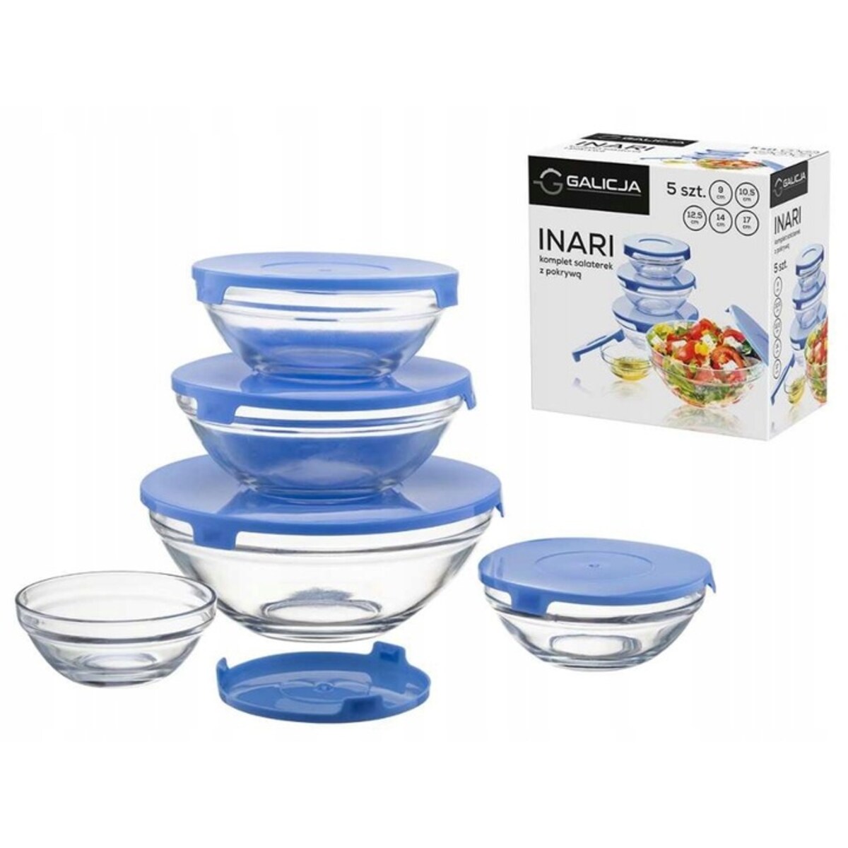 salaterki miski na jedzenie piknik przekąski sałatki żywność 5 szt pokrywki