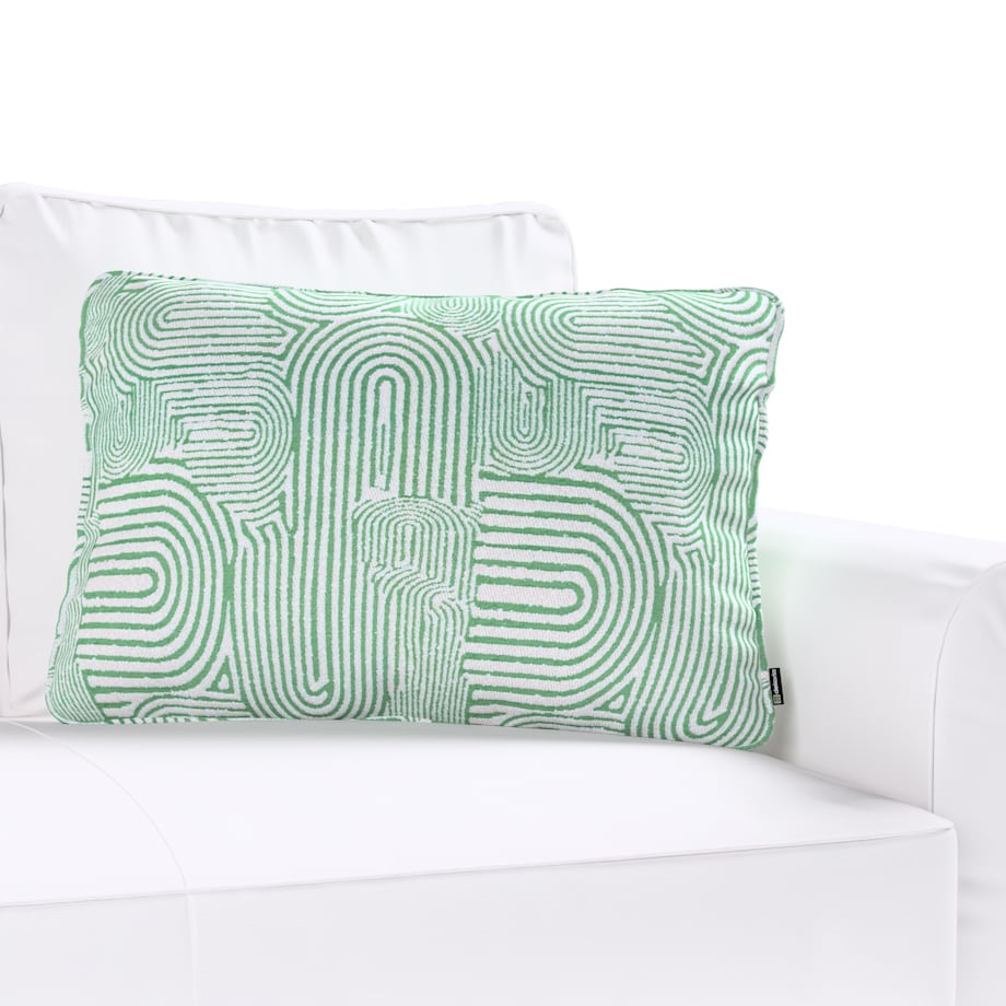 Poszewka Gabi na poduszkę prostokątna 60x40 miętowe łuki na kremowym tle
