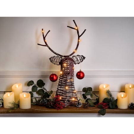 Dekoracja świąteczna LED DYBESO Renifer 60 cm Ciemnobrązowy