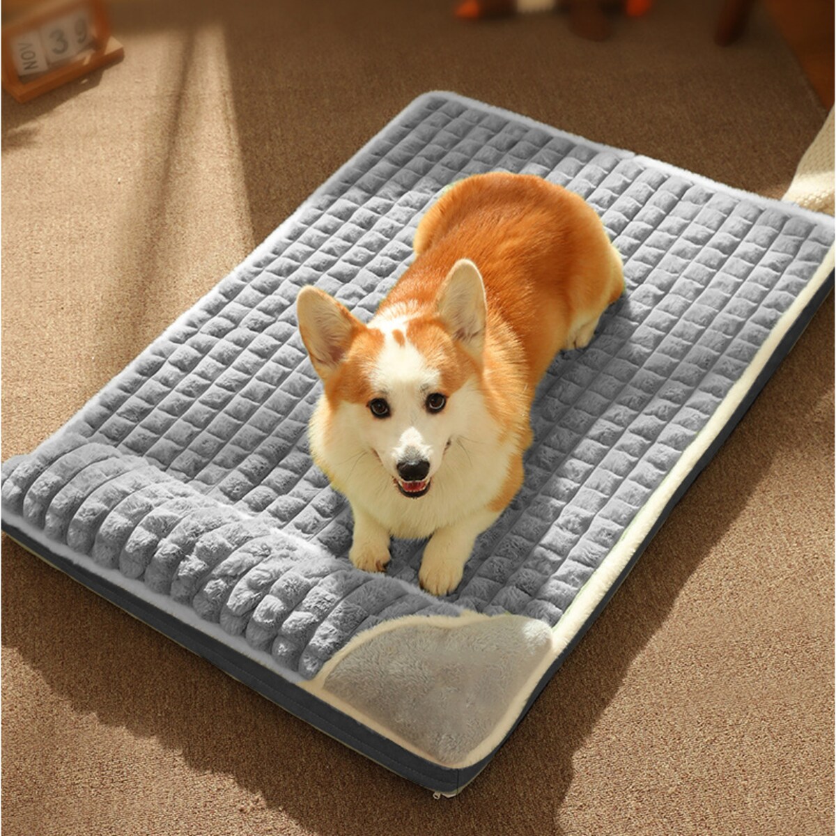 PLUSZOWE PROSTOKĄTNE LEGOWISKO kojec DLA PSA KOTA poduszka posłanie 70x50