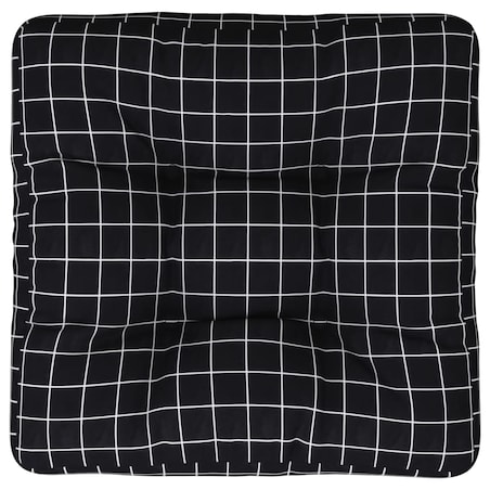 vidaXL Poduszka na paletę, czarna w kratę, 50x50x12 cm, tkanina