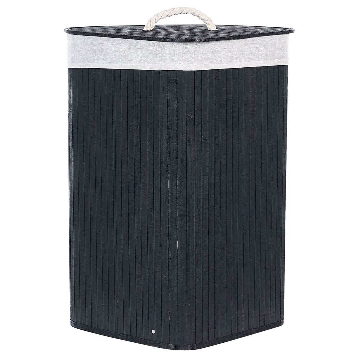 Kosz bambusowy z pokrywą czarny MATARA