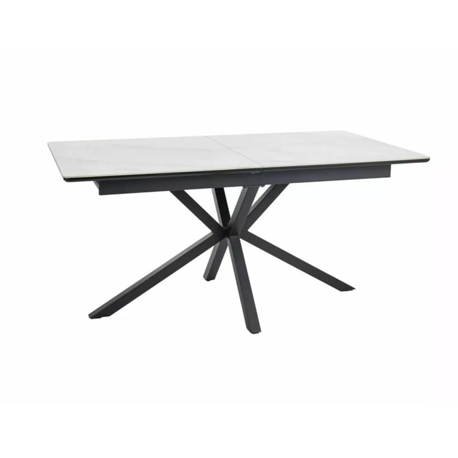 Stół rozkładany LOGAN CERAMIC 160(200)x90 biały mat/czarny mat