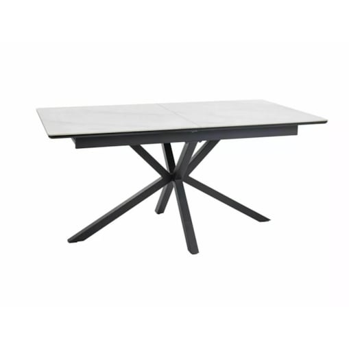 Stół rozkładany LOGAN CERAMIC 160(200)x90 biały mat/czarny mat