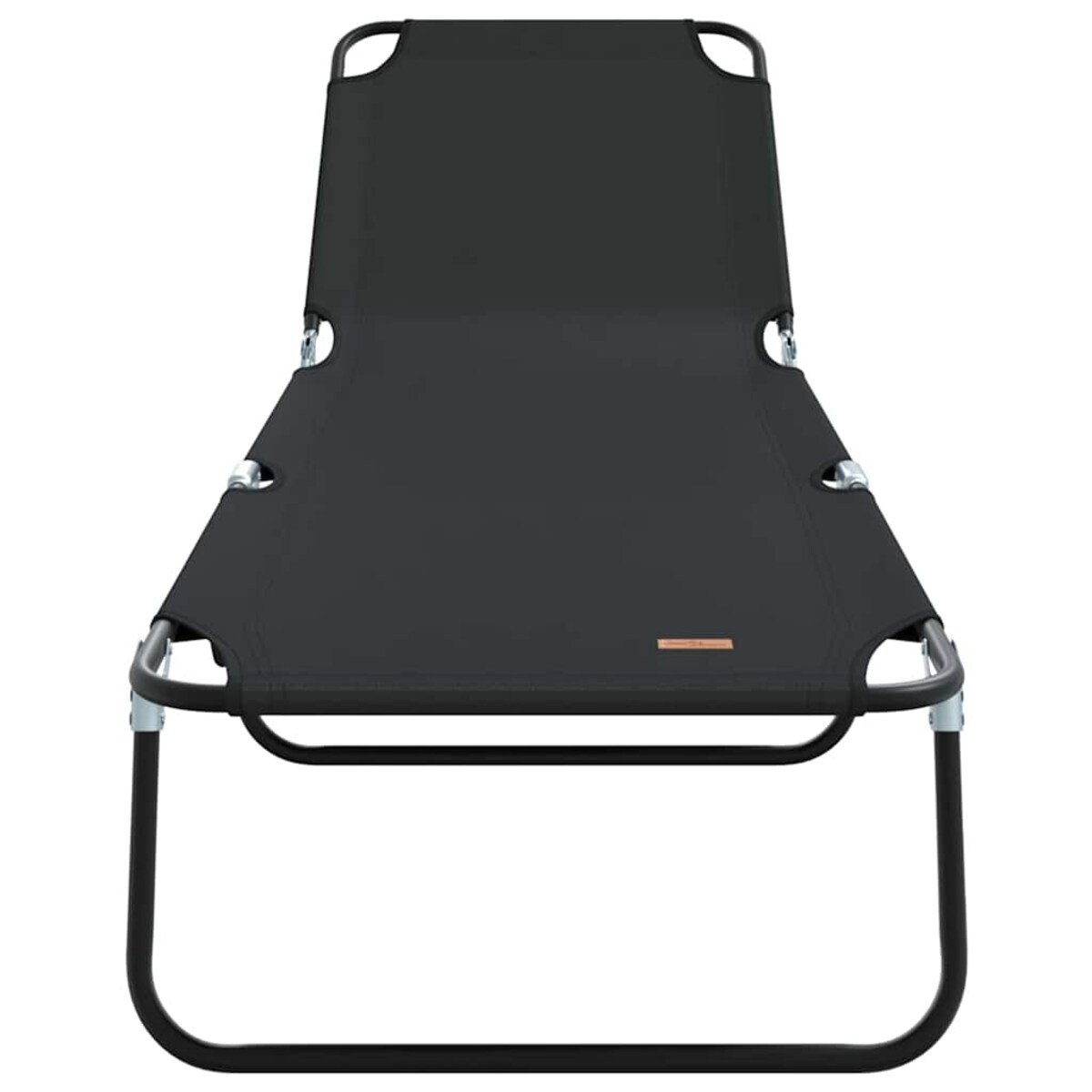 vidaXL Składany leżak 2-osoba 2 pcs Czarny 56 x 189 x 87cm tkanina