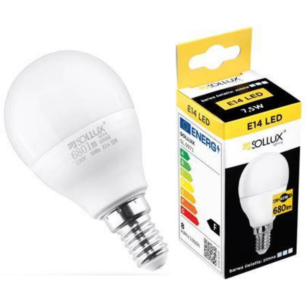 Żarówka LED E14 SL.0970 3000K biała ciepła A45 7,5W 620lm, Sollux