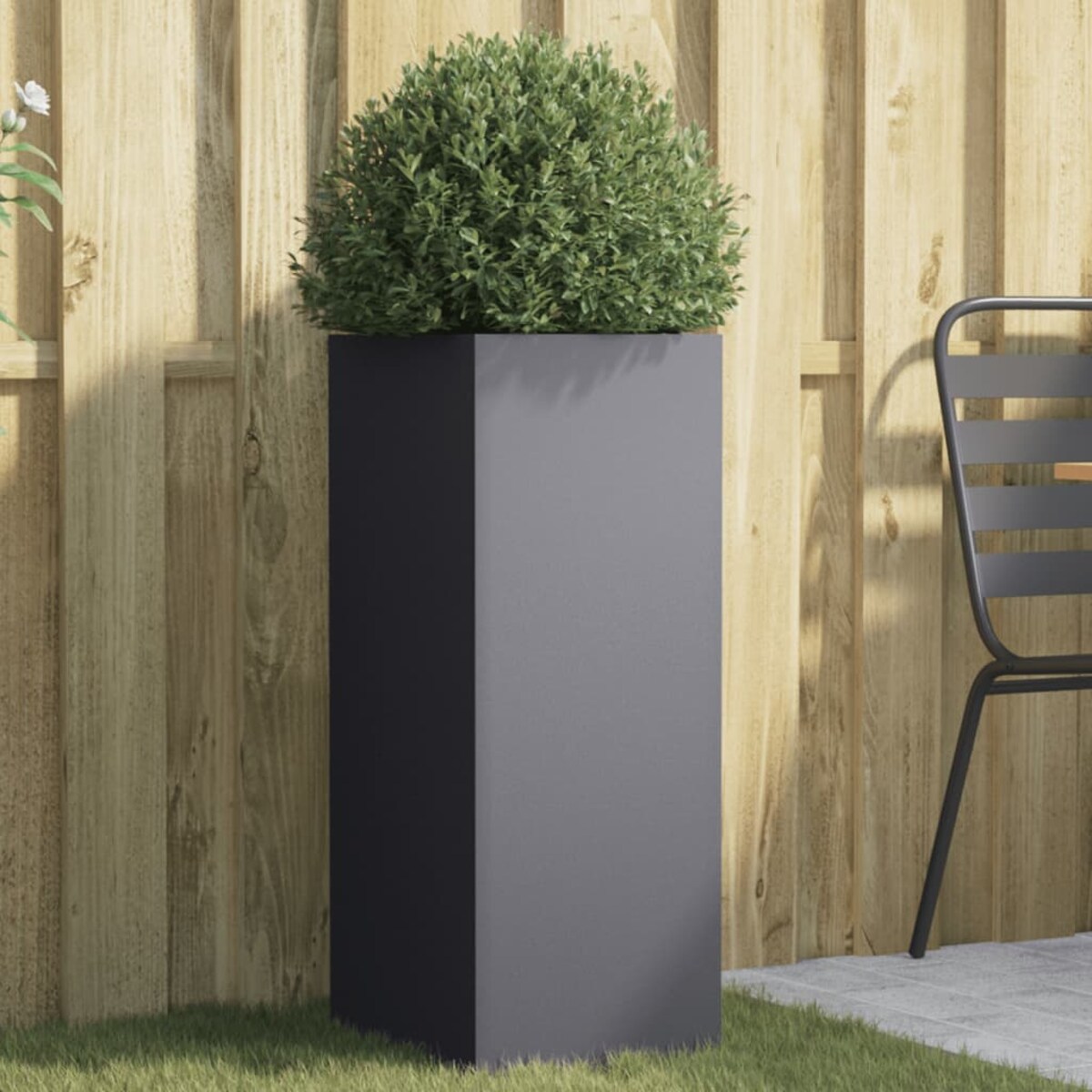 vidaXL Donica, antracytowa, 32x29x75 cm, stal