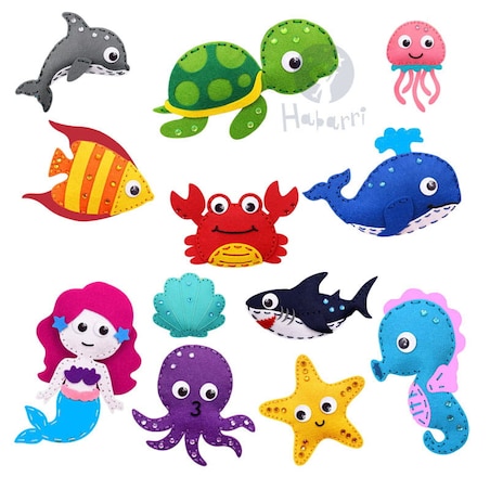 Morze - filcowy zestaw do szycia DIY - 12 elementów