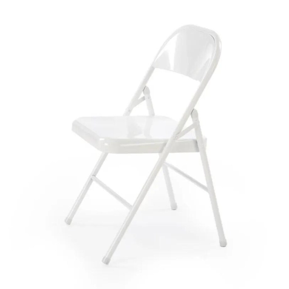 Krzesło metalowe K565 białe składane