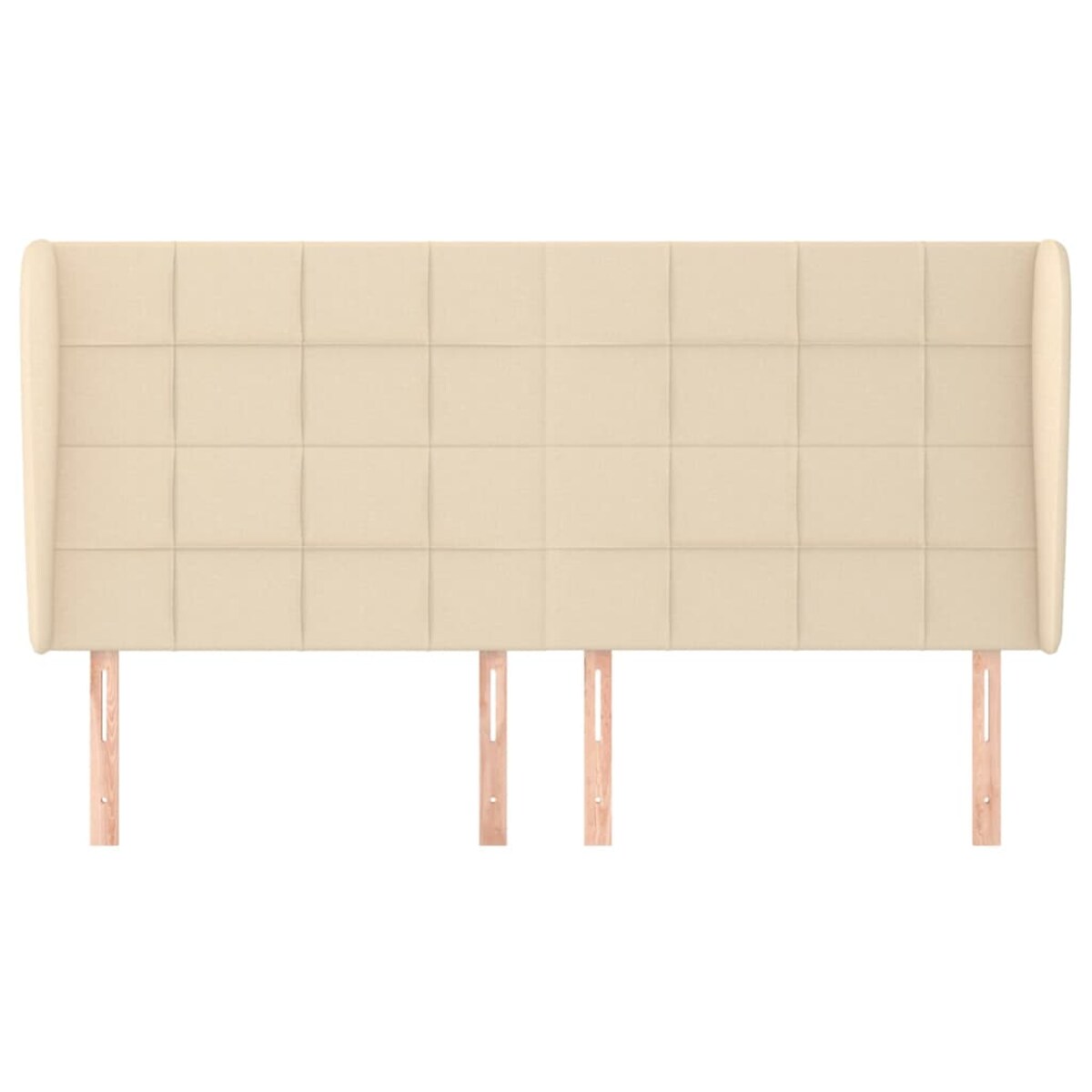 vidaXL Zagłówek uszak, kremowy, 163x23x118/128 cm, tkanina