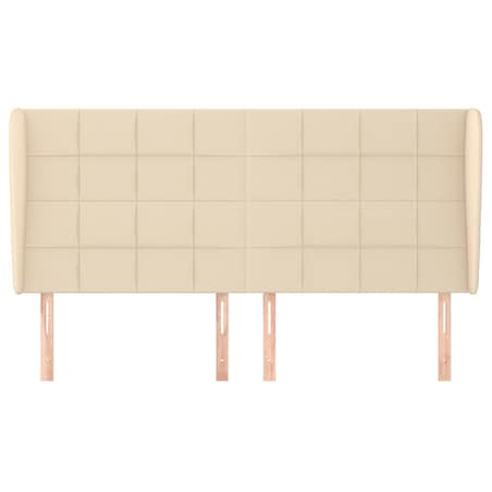 vidaXL Zagłówek uszak, kremowy, 163x23x118/128 cm, tkanina