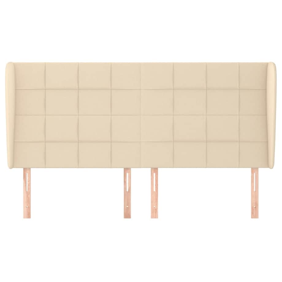 vidaXL Zagłówek uszak, kremowy, 163x23x118/128 cm, tkanina