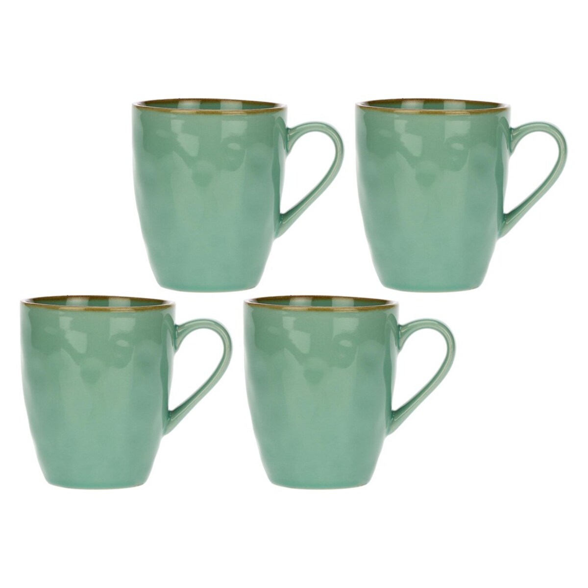 Zestaw 4 kubków z uchwytem Concerto Verde Acqua - Miętowy, 430 ml