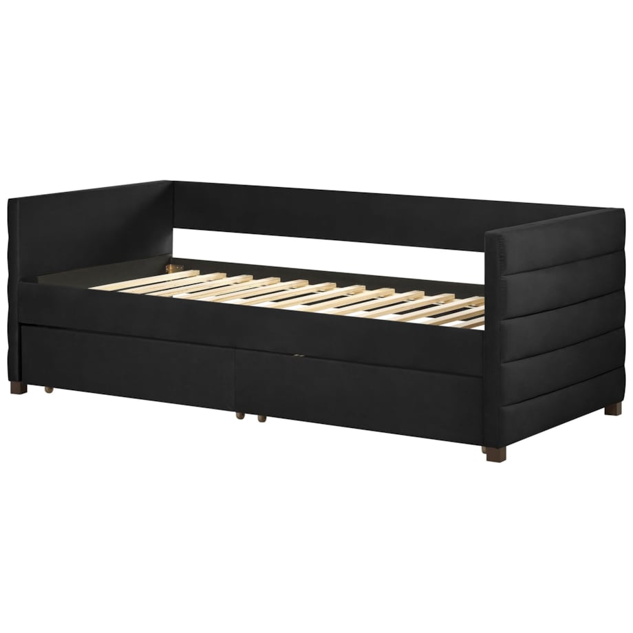 Łóżko dzienne welurowe 90 x 200 cm czarne MARRAY