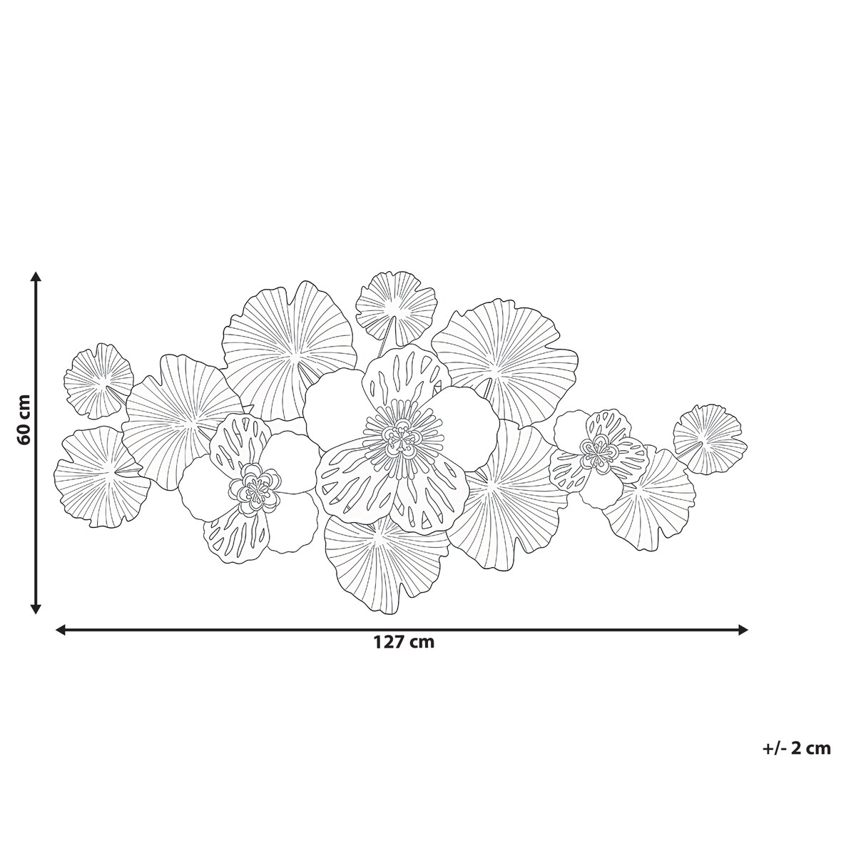Dekoracja ścienna Kwiat MOLYBDENIUM Metal 60 cm Kolorowy