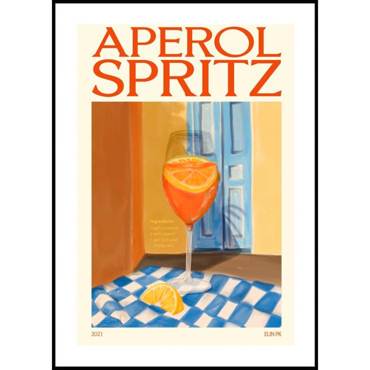 Poster Story, Plakat, Obraz - Ilustracja Aperol Spritz, wymiary 42 x 60 cm