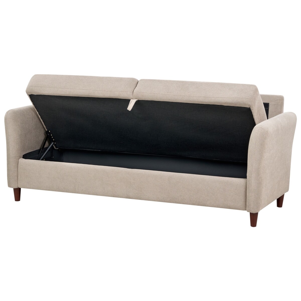 Sofa 3-osobowa z pojemnikiem beżowoszara MARE