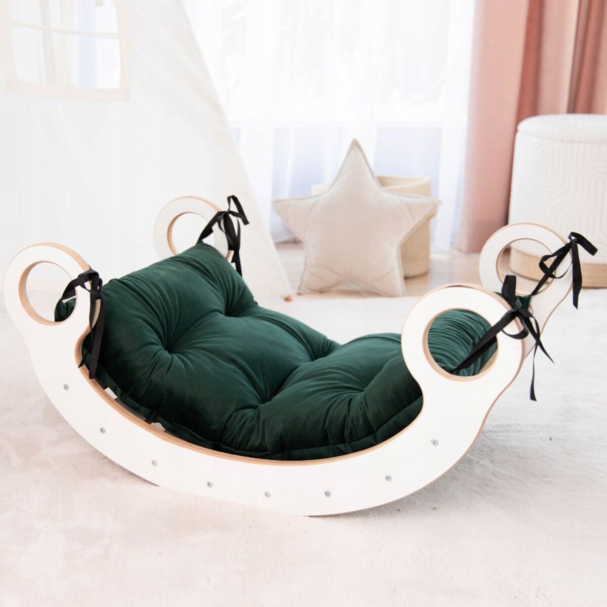 Zestaw BUJAK MONTESSORI Poduszka B.Z +Ścianka + Krzesło Blat Zjeżdżalnia CE