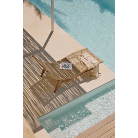 Leżak z drewna tekowego Pitea