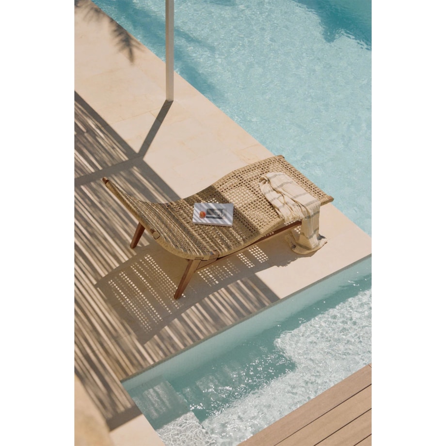 Leżak z drewna tekowego Pitea