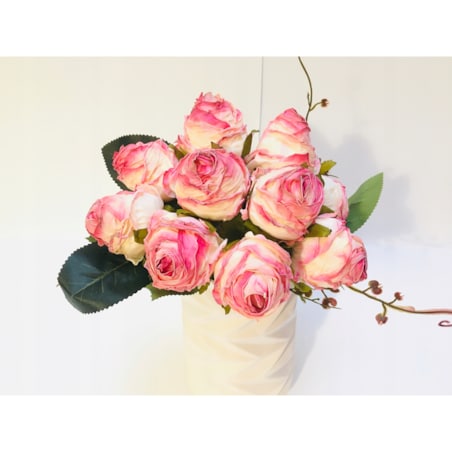 BUKIET róże sztuczne liście na dekoracje stroik wianek do wazonu święta pik