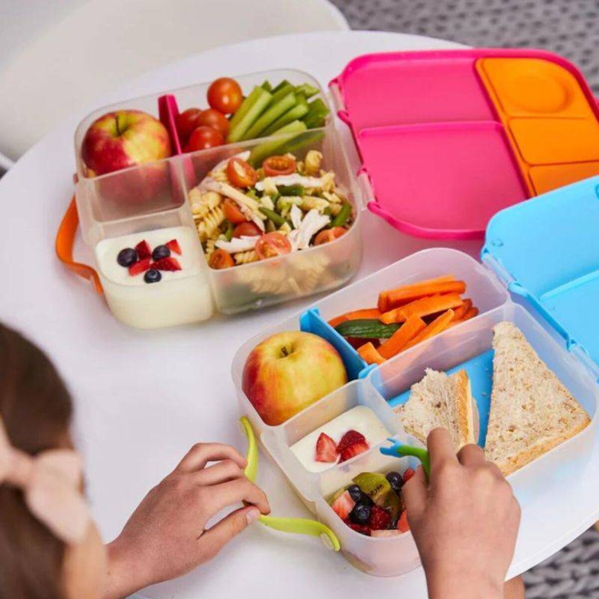 Lunchbox dla dzieci i dorosłych - śniadaniówka z przegródkami i wkładem chłodzącym Blue Slate, b.box