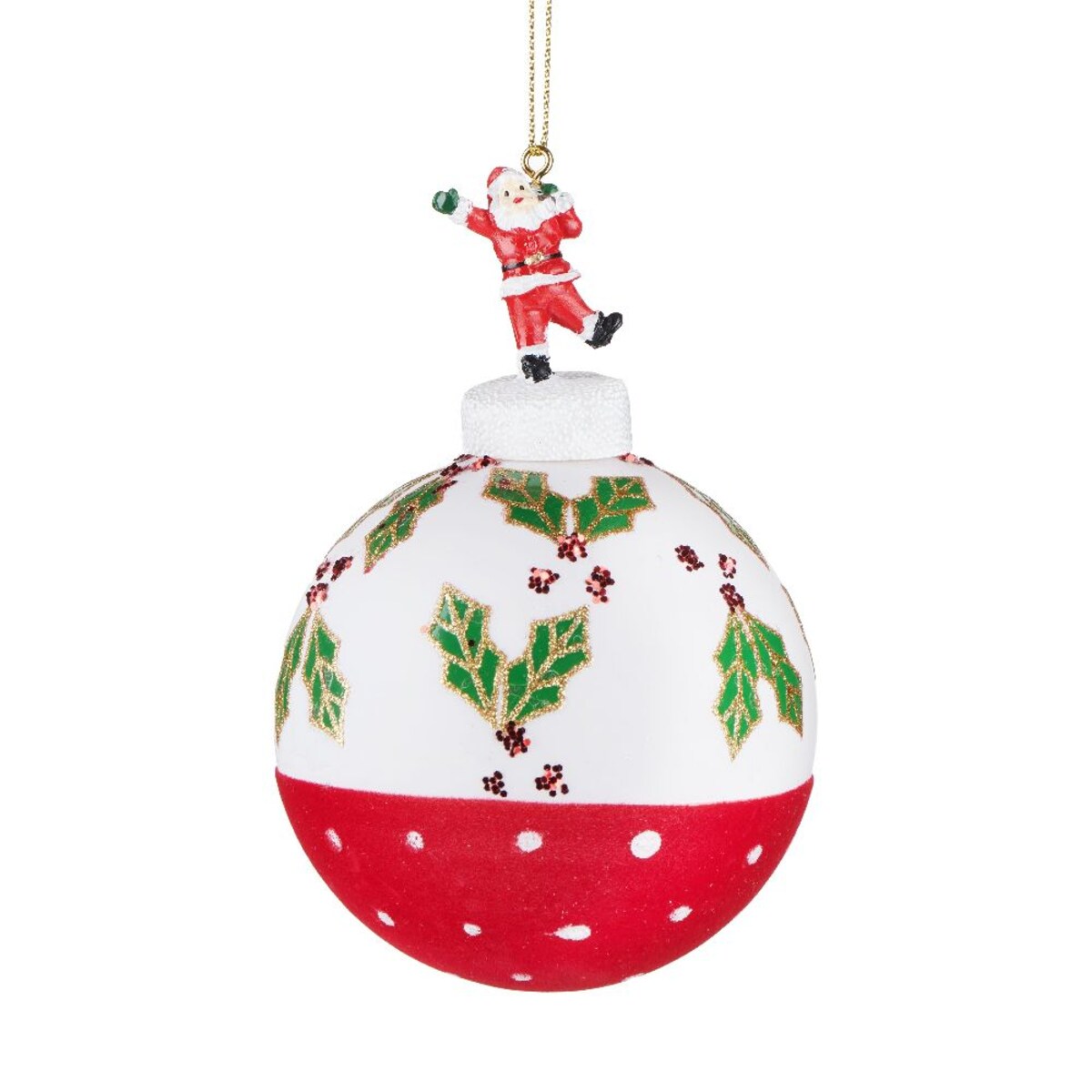 VILLA ITALIA Bombka szklana z mikołajem 8 cm