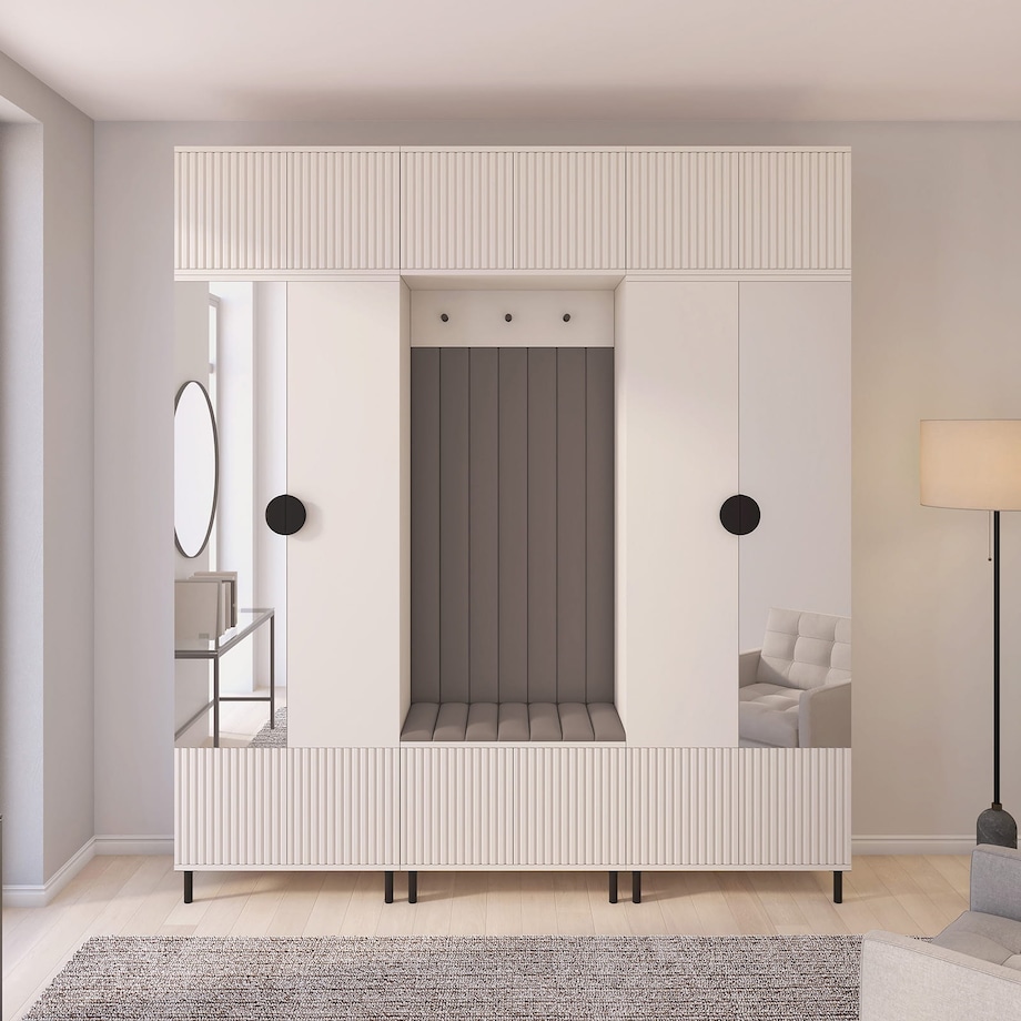 Zestaw szaf z lustrem do przedpokoju Ritmo wersja 3 Trinity 06 Kaszmir