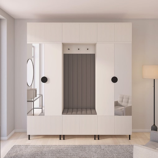 Zestaw szaf z lustrem do przedpokoju Ritmo wersja 3 Trinity 06 Kaszmir