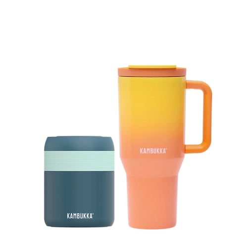 Kubek termiczny ze słomką Rio 950ml + termos obiadowy Kambukka Peachy Thirst