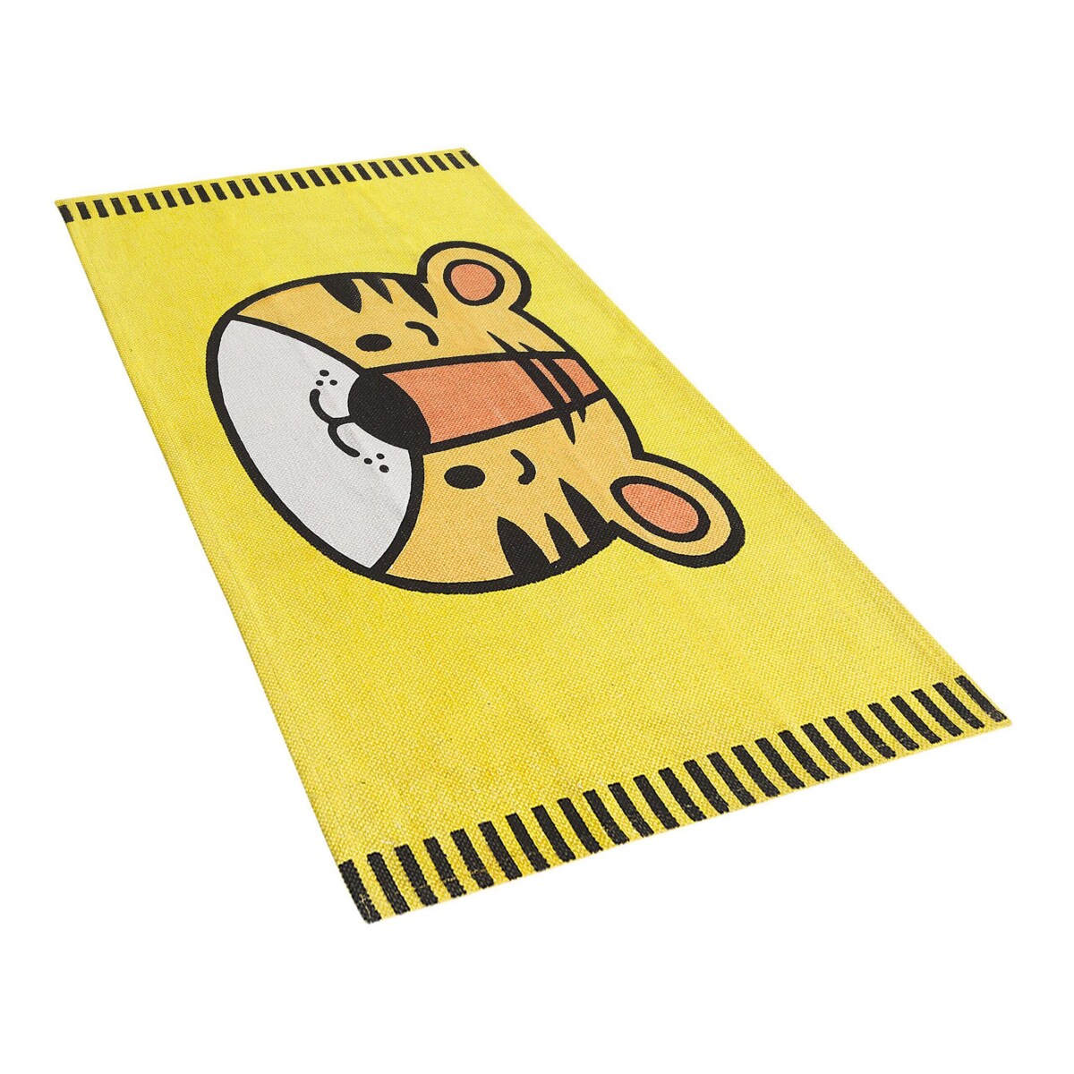 Dywan dziecięcy bawełniany motyw tygrysa 60 x 90 cm żółty RANCHI