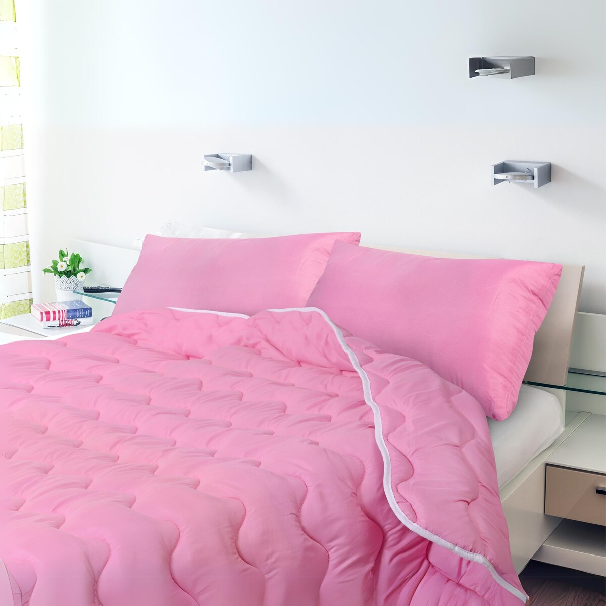 Poduszka Do Spania 80X40 Cm Antyalergiczna Mikrofibra Kulka Silikonowa Różowa