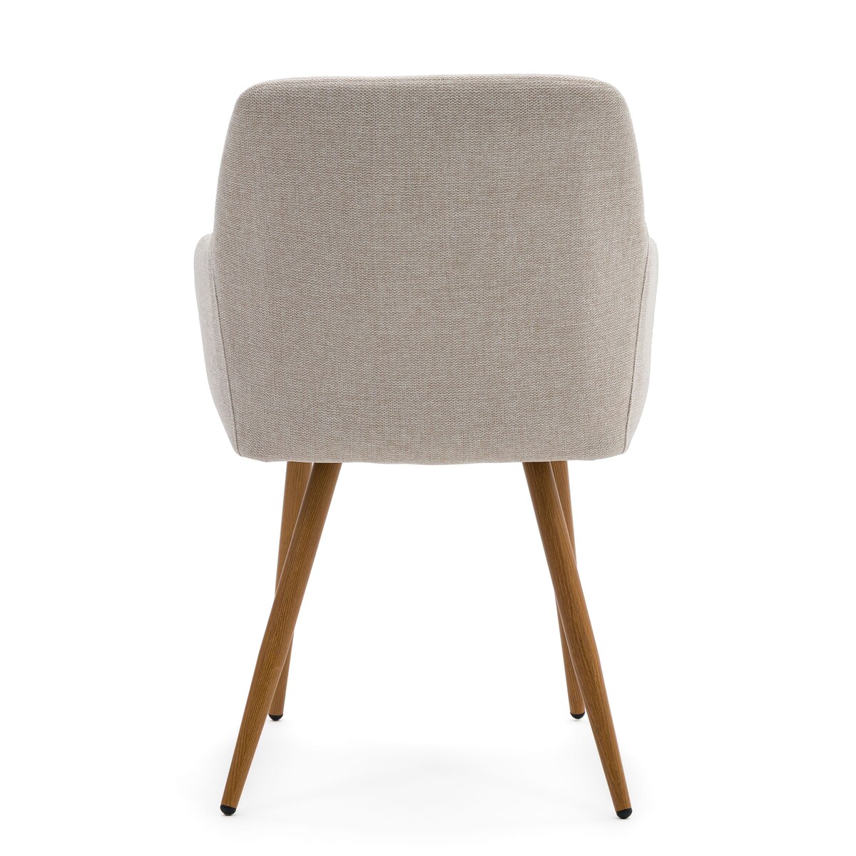 Krzesło tapicerowane skandynawskie beżowe SCANDI metalowe nogi w kolorze drewna