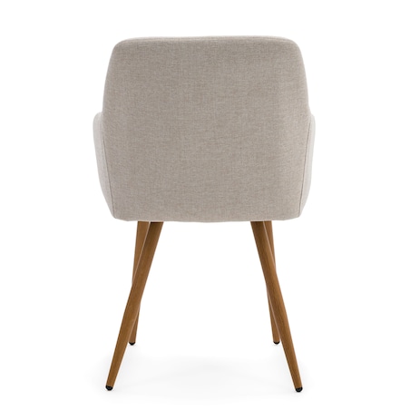 Krzesło tapicerowane skandynawskie beżowe SCANDI metalowe nogi w kolorze drewna