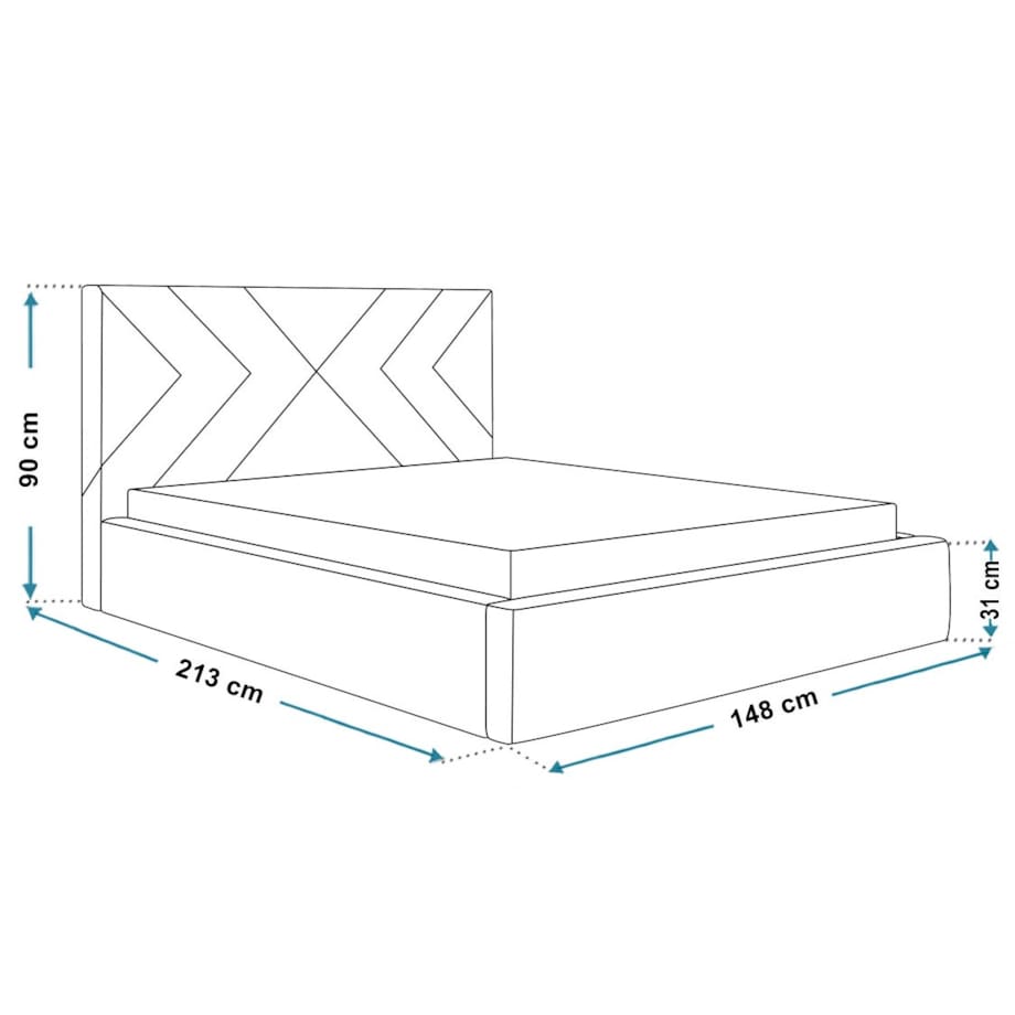 Łóżko tapicerowane 140x200 OLDO 1 tkanina hydrofobowa- butelkowa zieleń