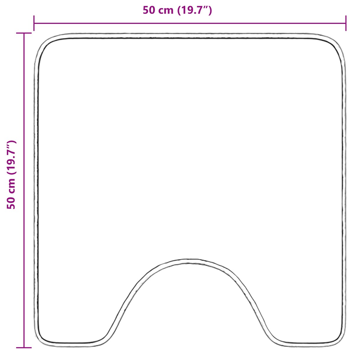 Dywanik łazienkowy U-kształtny Zielony 50x50 cm Poliester Antypoślizgowy