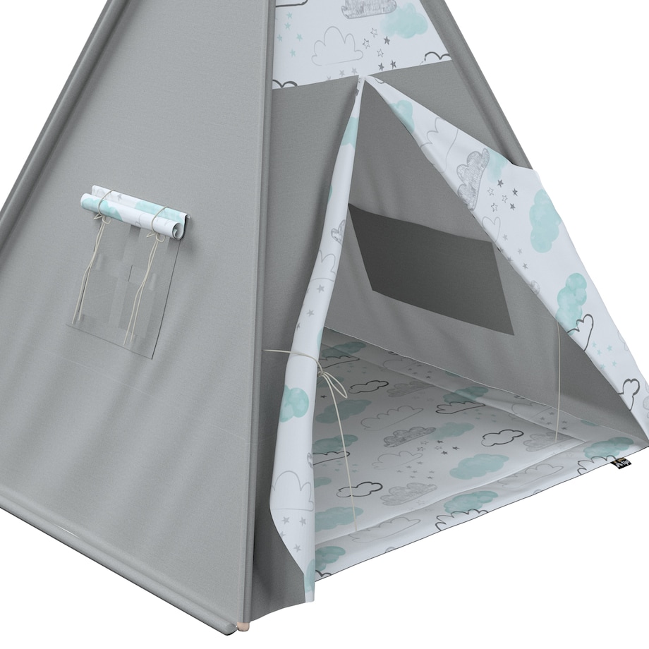 Mata do tipi, ecru-niebieski, 110x110, Magic Collection