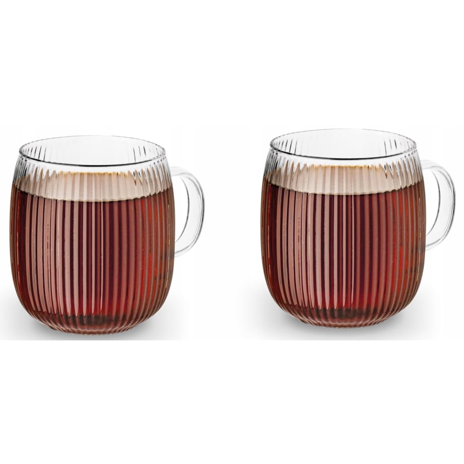 2x SZKLANKA DO KAWY HERBATY 380 ml z uchem na napoje soki wodę cappuccino