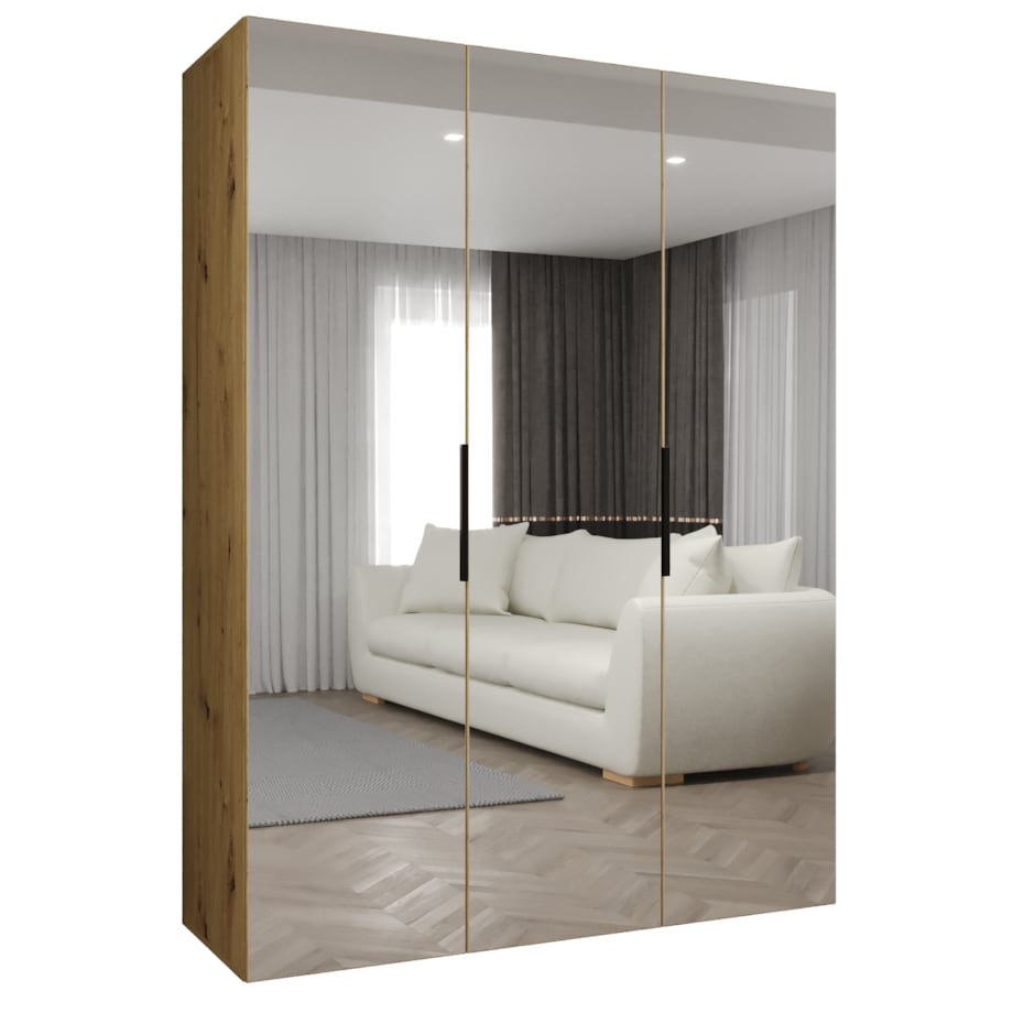 Szafa uchylna otwierana MARBELLA 3 150 wys. 202 cm Artisan + u. Czarny