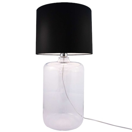 Szklana LAMPA stołowa AMARSA 5507BK Zumaline abażurowa LAMPKA stojąca czarna przezroczysta
