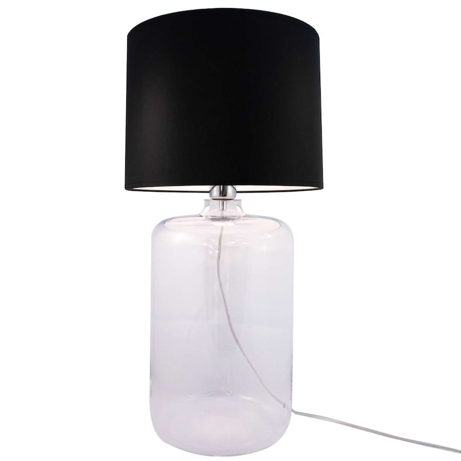 Szklana LAMPA stołowa AMARSA 5507BK Zumaline abażurowa LAMPKA stojąca czarna przezroczysta