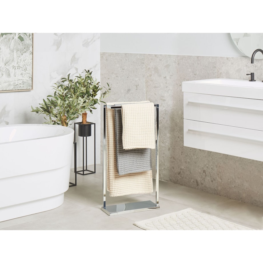 Stojak na ręczniki 42 x 83 cm srebrny GARCITAS