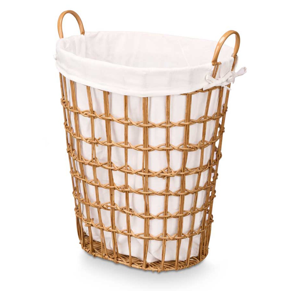 Kosz na pranie z materiałowym wkładem i uchwytami, 58 cm