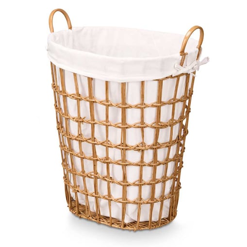 Kosz na pranie z materiałowym wkładem i uchwytami, 58 cm