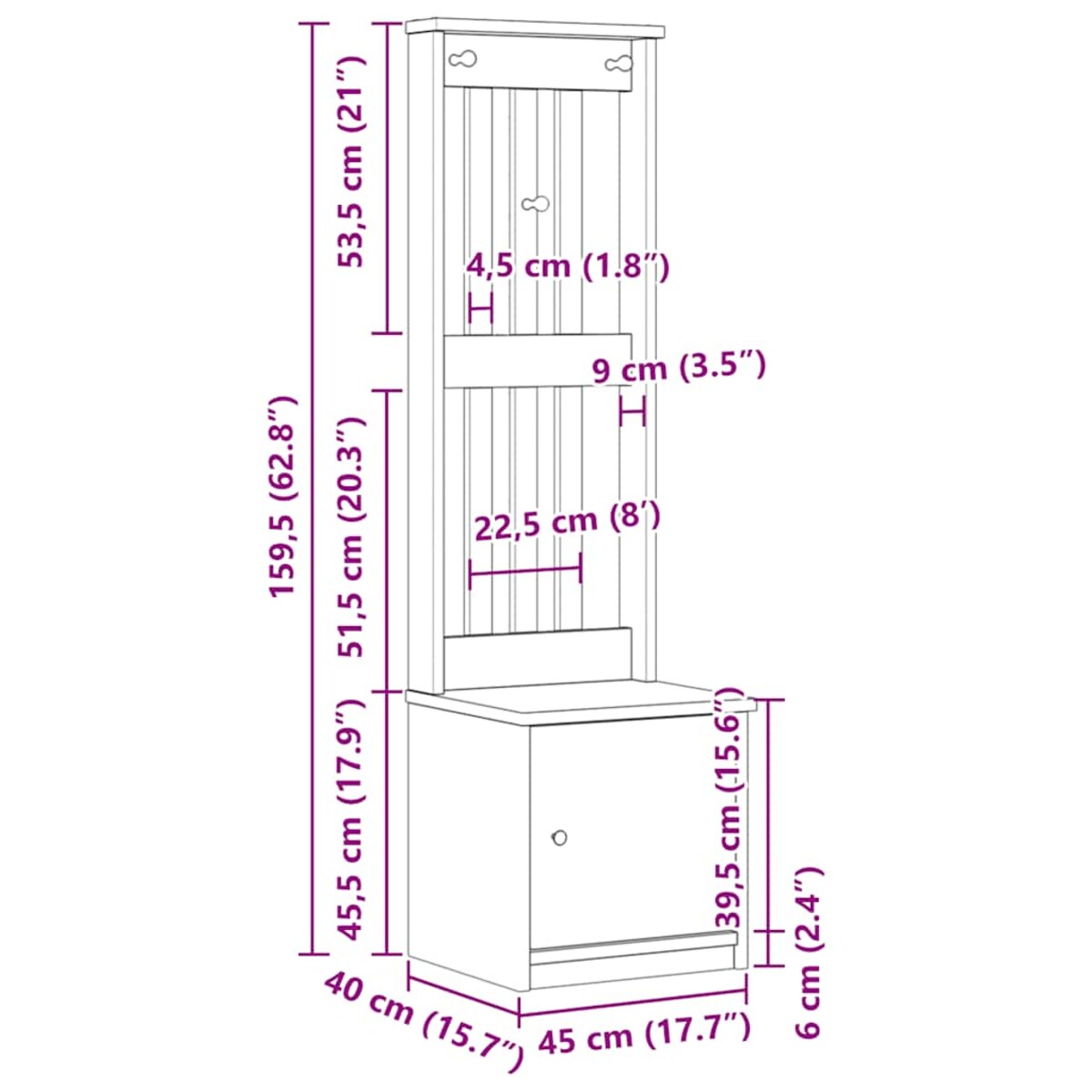 vidaXL Drzewko ogrodowe „SANDNES” białe lite drewno sosnowe