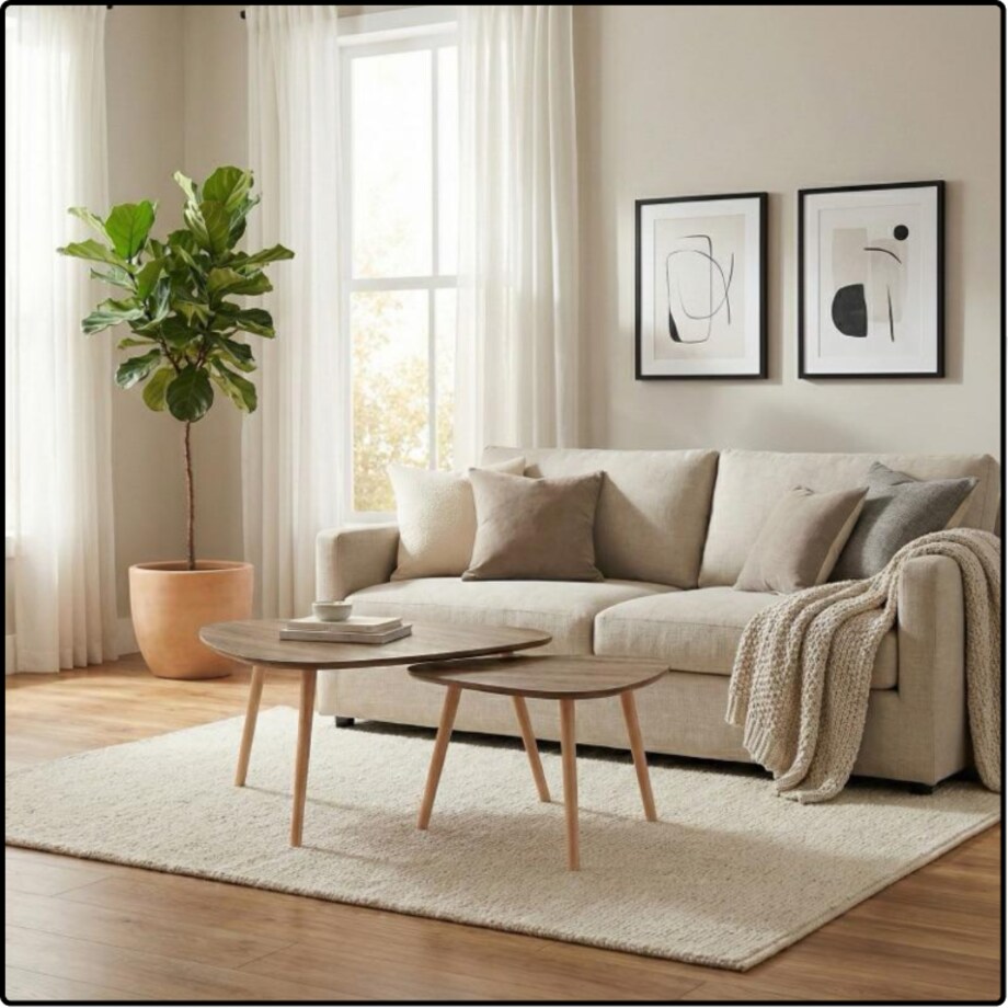 Stolik kawowy rustykalny okrągły zestaw stolików kawowych ława loft 2w1