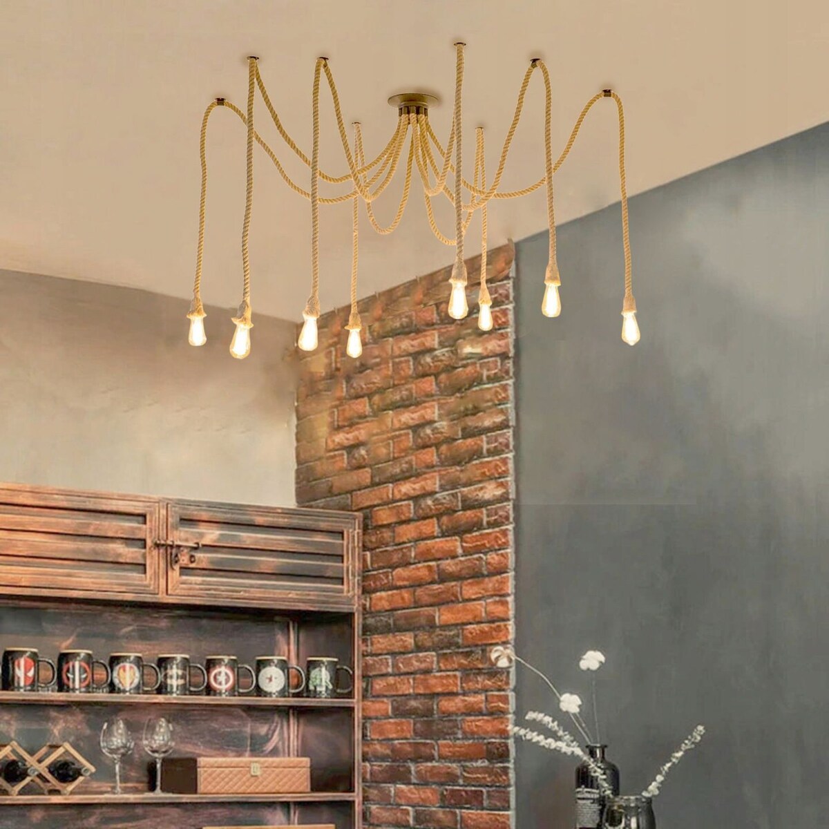 Lampa Sufitowa Wisząca App681-8Cp Czarny, Metal