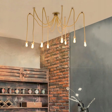Lampa Sufitowa Wisząca App681-8Cp Czarny, Metal